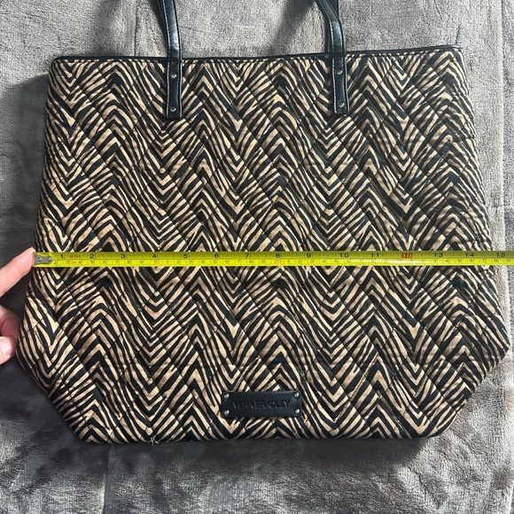 Vera Bradley Black and Tan Animal Print Chevron Tote - Picture 7 of 8